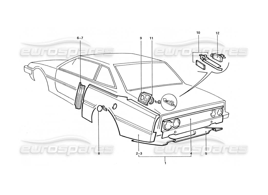 a part diagram from the ferrari 412 parts catalogue