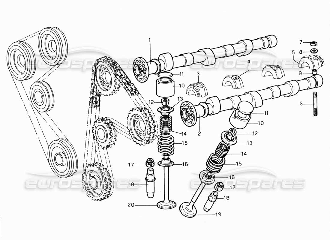 a part diagram from the ferrari 206 gt dino (1969) parts catalogue