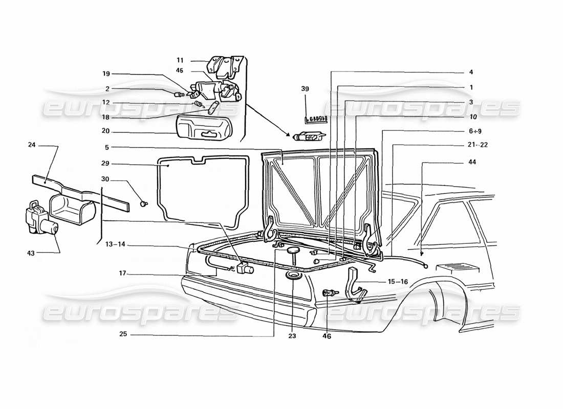 a part diagram from the ferrari 412 parts catalogue