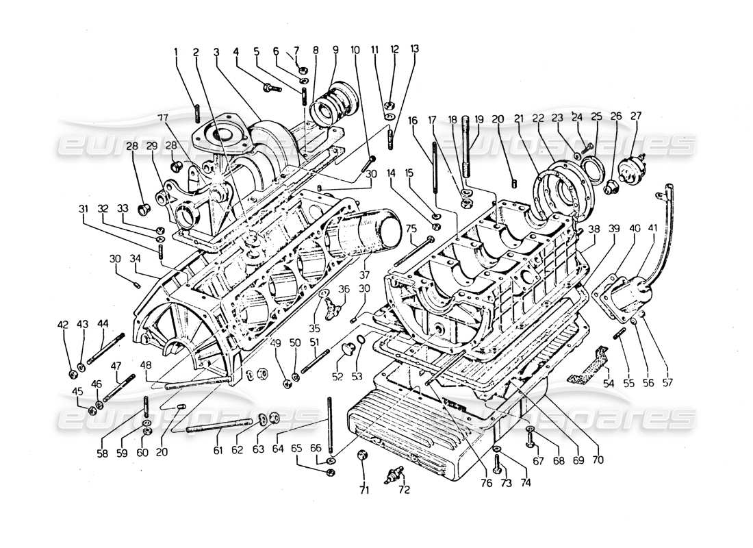 a part diagram from the lamborghini urraco parts catalogue
