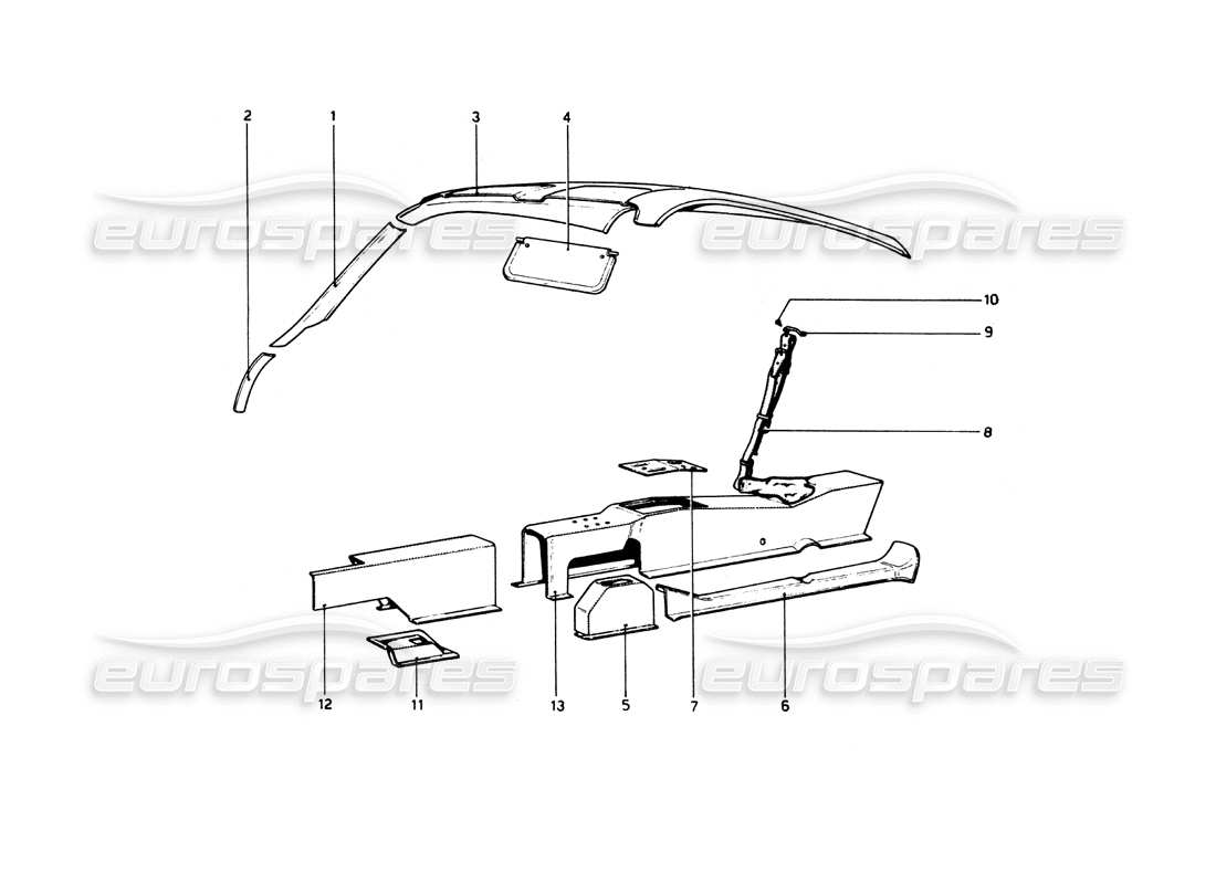 a part diagram from the ferrari 512 parts catalogue