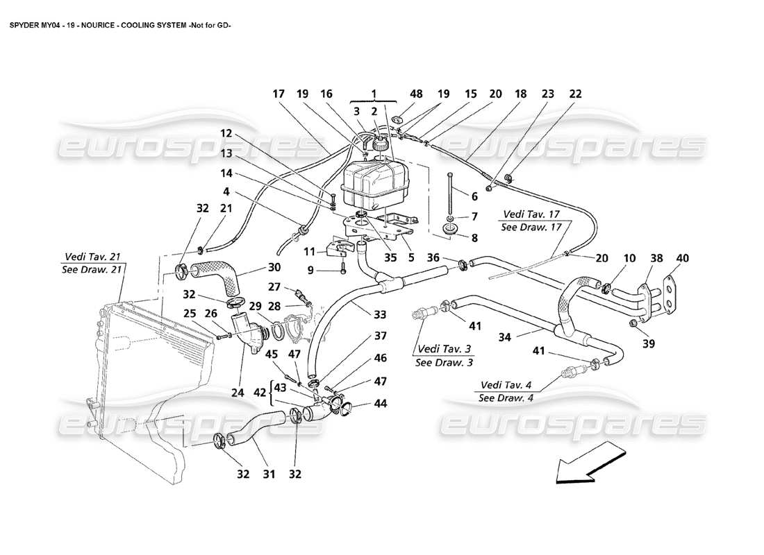 a part diagram from the maserati 4200 parts catalogue