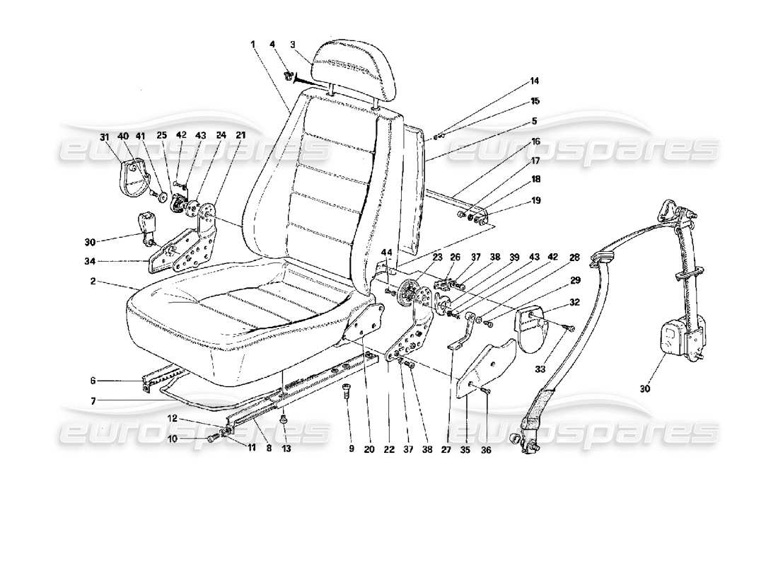 a part diagram from the ferrari mondial parts catalogue