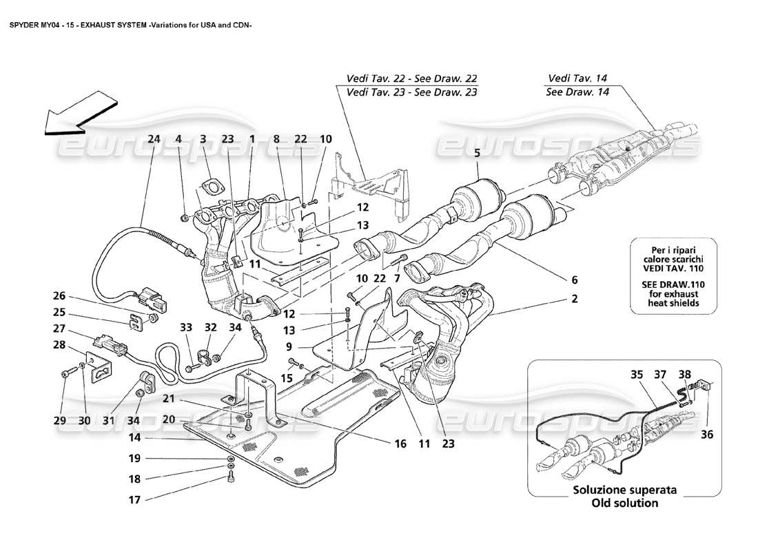 a part diagram from the maserati 4200 parts catalogue