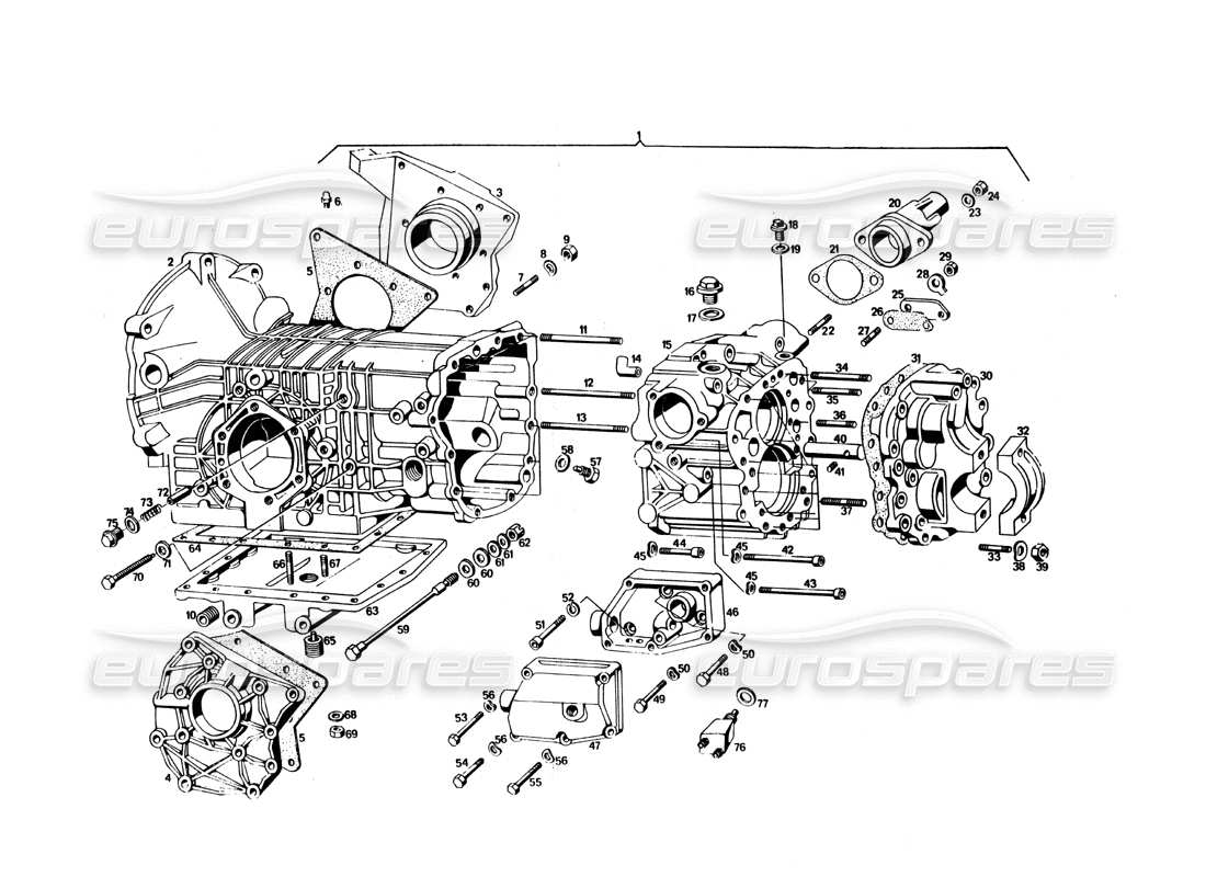 VIEW PARTS DIAGRAMS FROM THE MASERATI BORA PARTS CATALOGUE a part diagram from the maserati bora parts catalogue