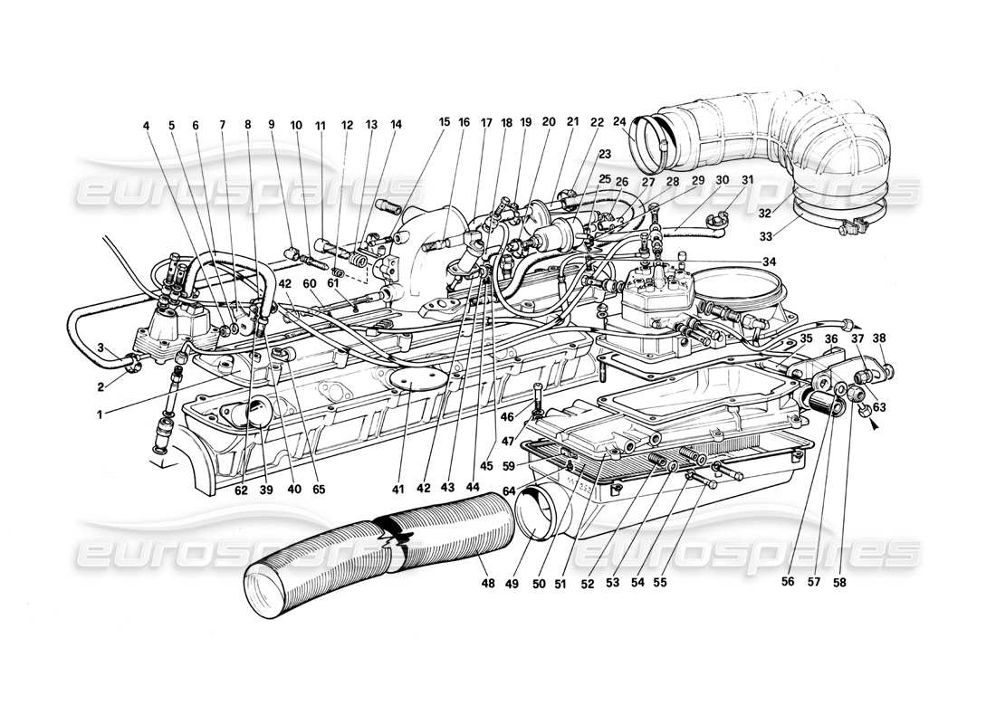 a part diagram from the ferrari 400i (1983 mechanical) parts catalogue