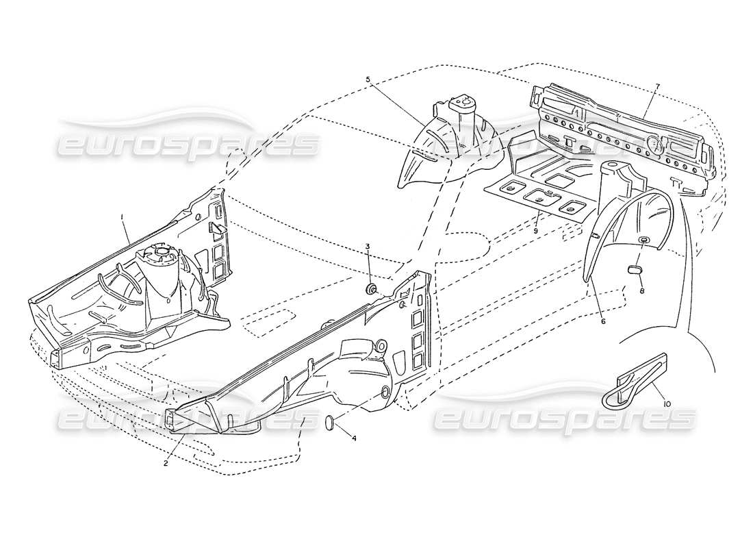 a part diagram from the maserati ghibli (1993-1995) parts catalogue