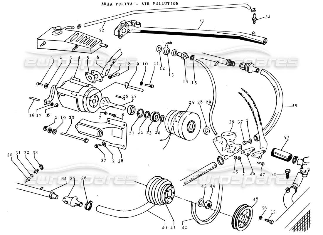 a part diagram from the lamborghini espada parts catalogue