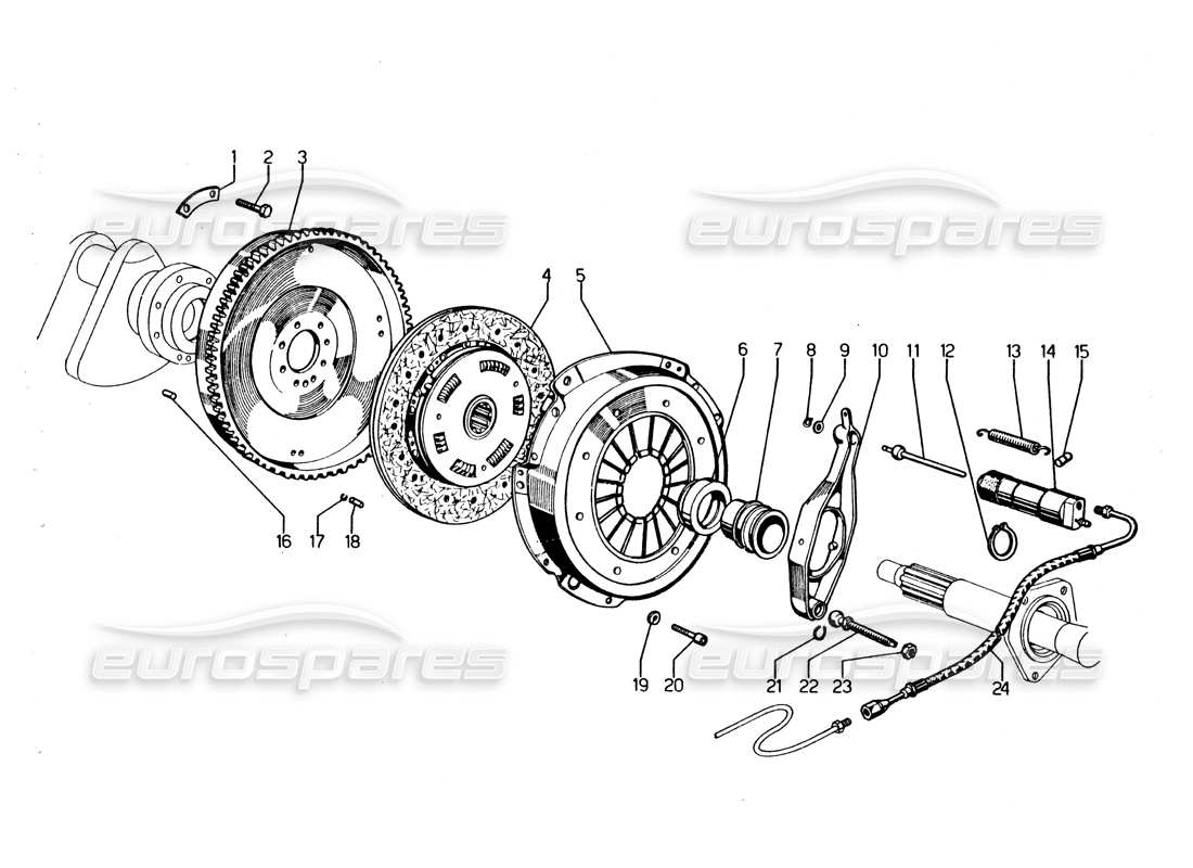 VIEW PARTS DIAGRAMS FROM THE LAMBORGHINI URRACO P250 / P250S PARTS CATALOGUE a part diagram from the lamborghini urraco p250 / p250s parts catalogue