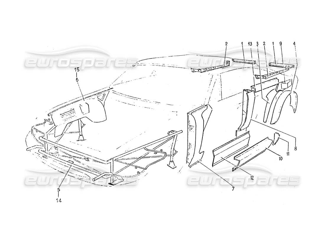 a part diagram from the ferrari 330 and 365 parts catalogue