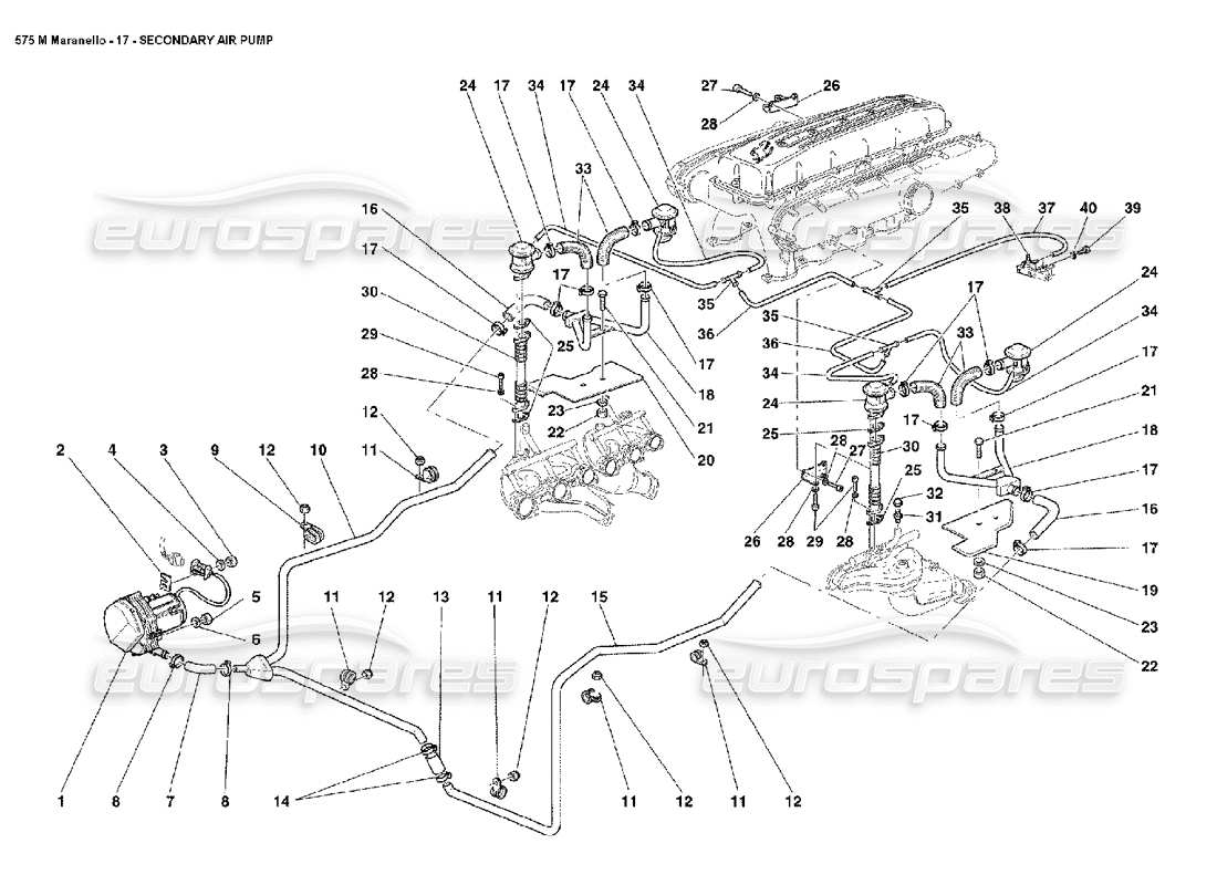 a part diagram from the ferrari 575m maranello parts catalogue