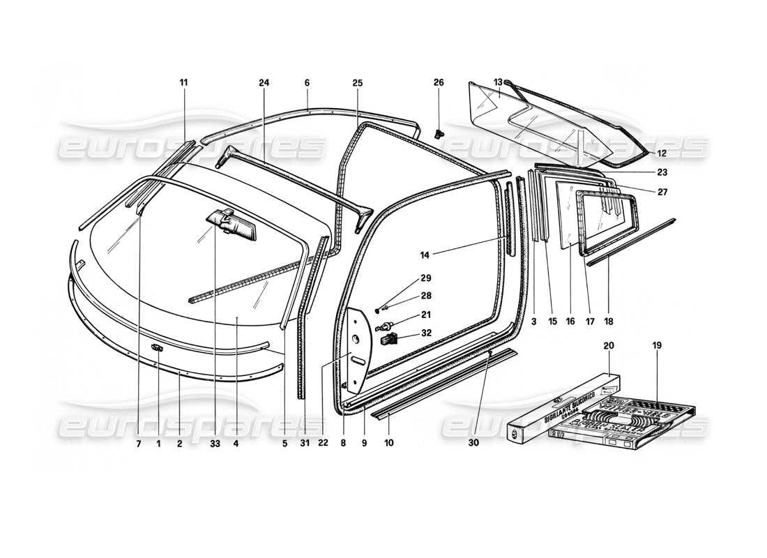 a part diagram from the ferrari 208 parts catalogue