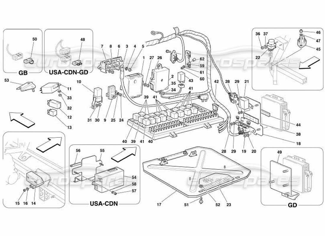 a part diagram from the ferrari 550 parts catalogue