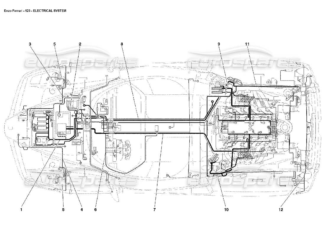 VIEW PARTS DIAGRAMS FROM THE FERRARI ENZO PARTS CATALOGUE a part diagram from the ferrari enzo parts catalogue