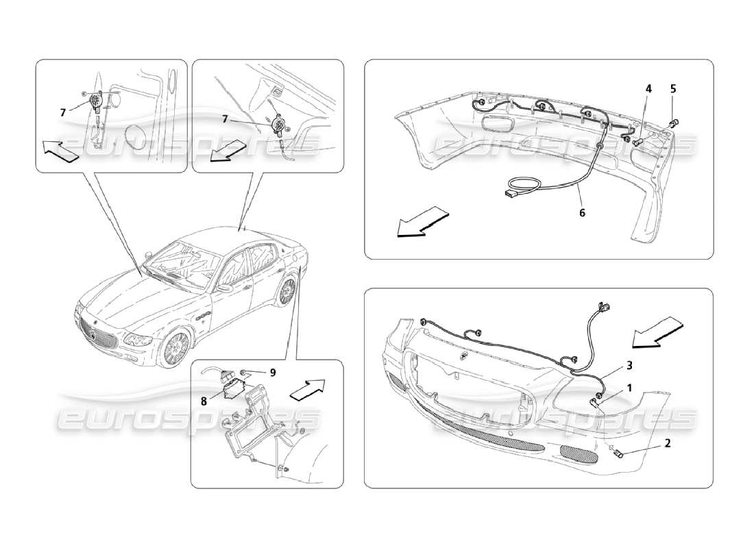 a part diagram from the maserati quattroporte m139 (2005-2013) parts catalogue
