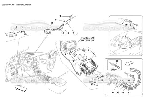 a part diagram from the maserati 4200 coupe (2004) parts catalogue