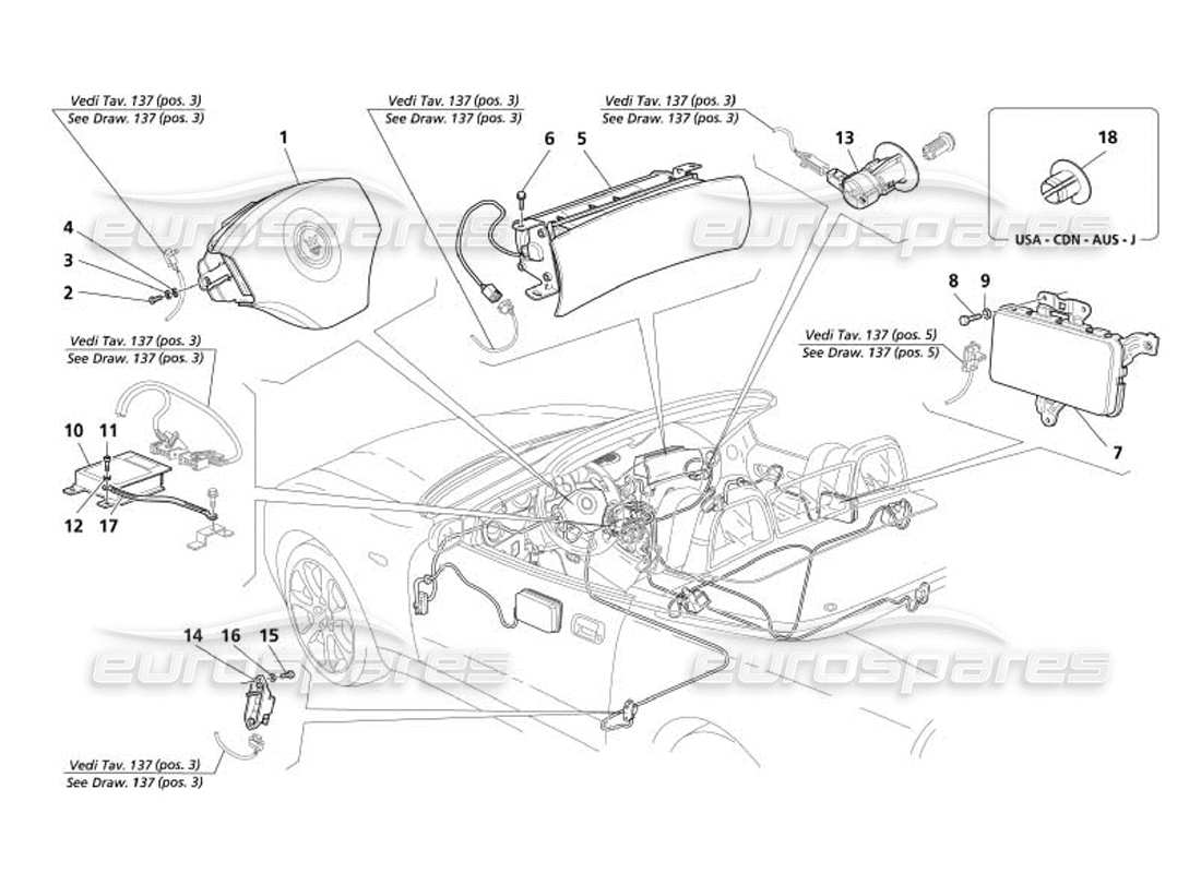 VIEW PARTS DIAGRAMS FROM THE MASERATI 4200 PARTS CATALOGUE a part diagram from the maserati 4200 parts catalogue