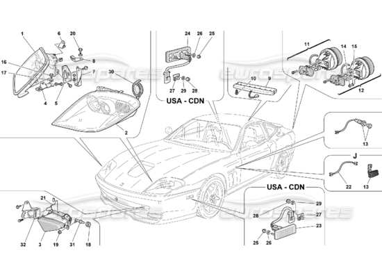 a part diagram from the ferrari 550 parts catalogue