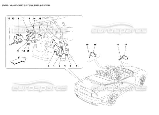 a part diagram from the maserati 4200 spyder (2002) parts catalogue