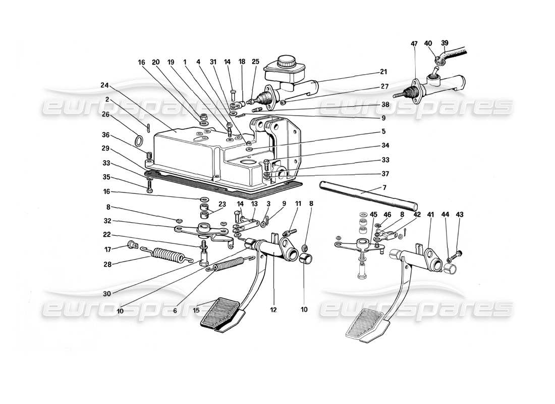a part diagram from the ferrari mondial 3.0 qv (1984) parts catalogue