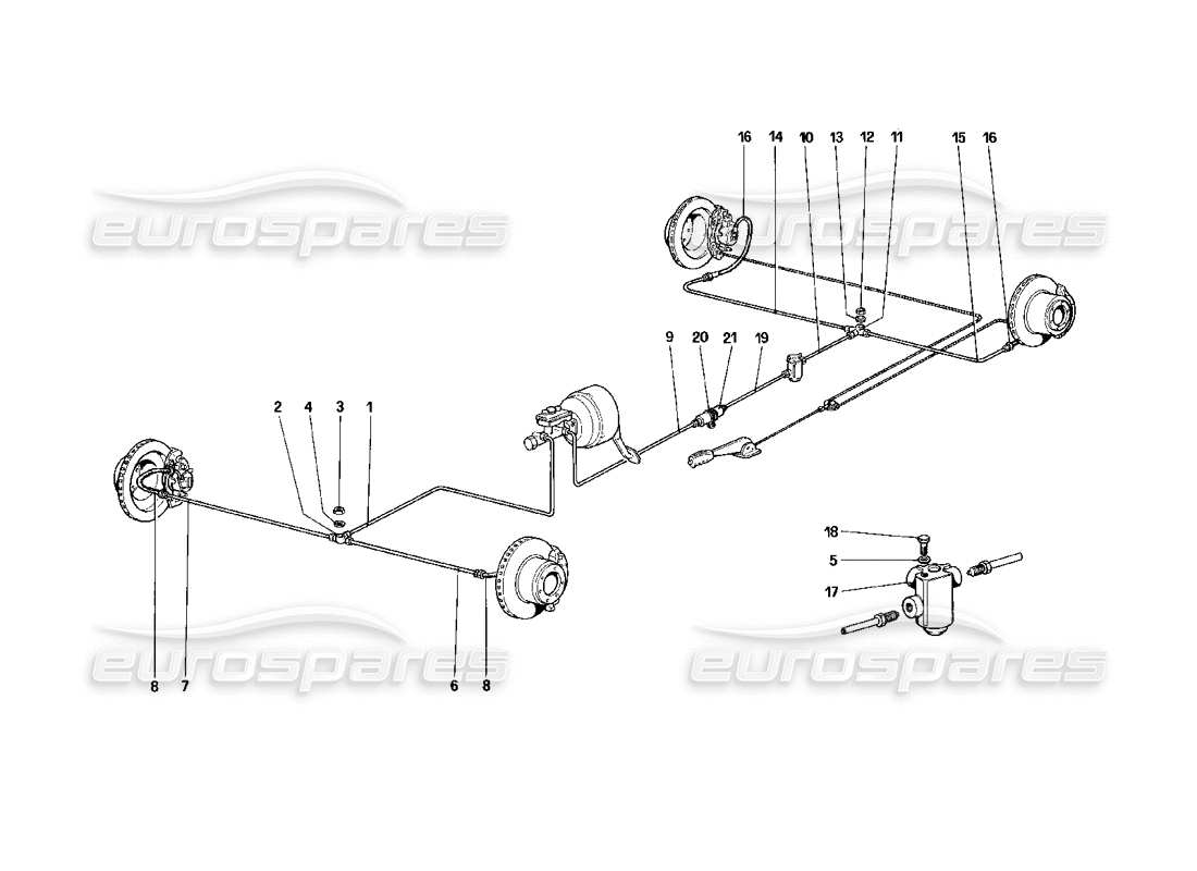 a part diagram from the ferrari mondial parts catalogue
