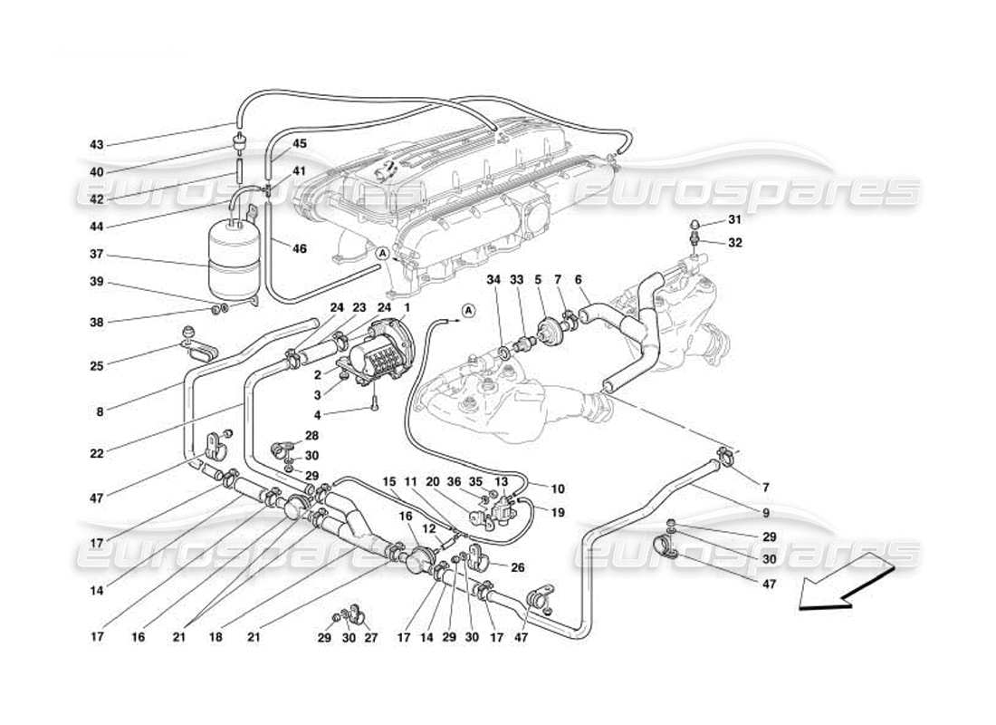 a part diagram from the ferrari 550 parts catalogue