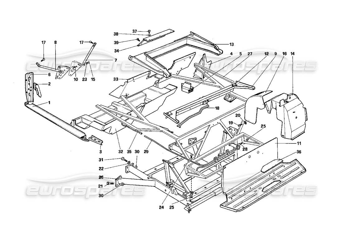 a part diagram from the ferrari mondial parts catalogue