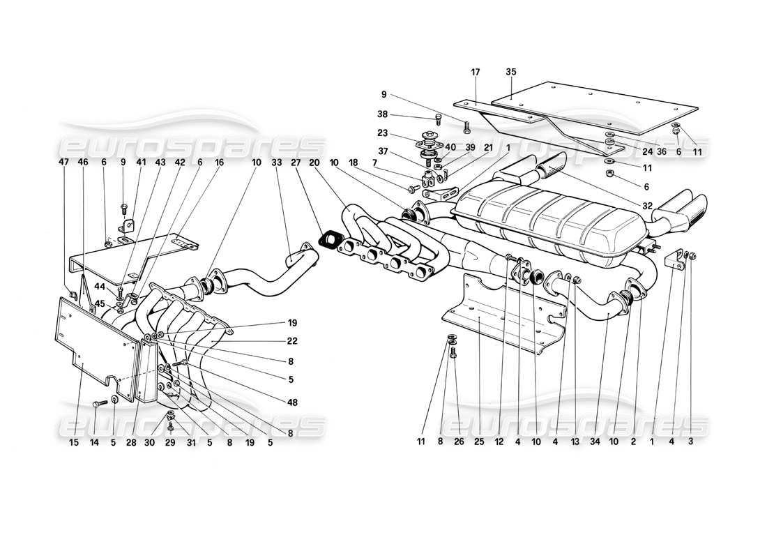 a part diagram from the ferrari mondial parts catalogue