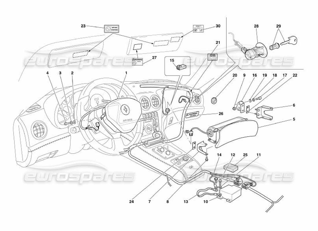a part diagram from the ferrari 575 superamerica parts catalogue