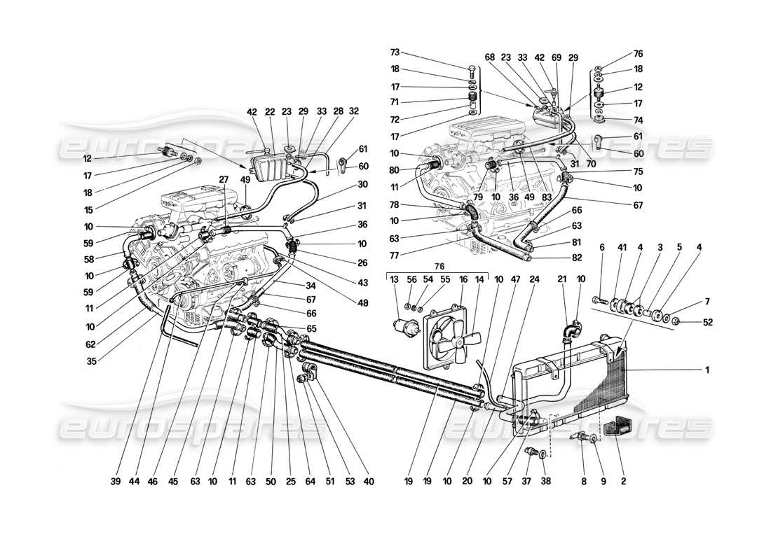 VIEW PARTS DIAGRAMS FROM THE FERRARI MONDIAL PARTS CATALOGUE a part diagram from the ferrari mondial parts catalogue