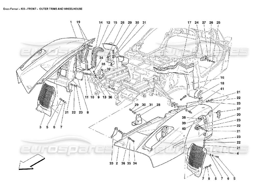 a part diagram from the ferrari enzo parts catalogue