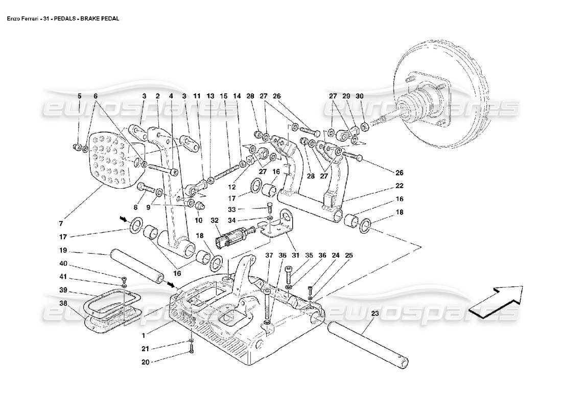 a part diagram from the ferrari enzo parts catalogue