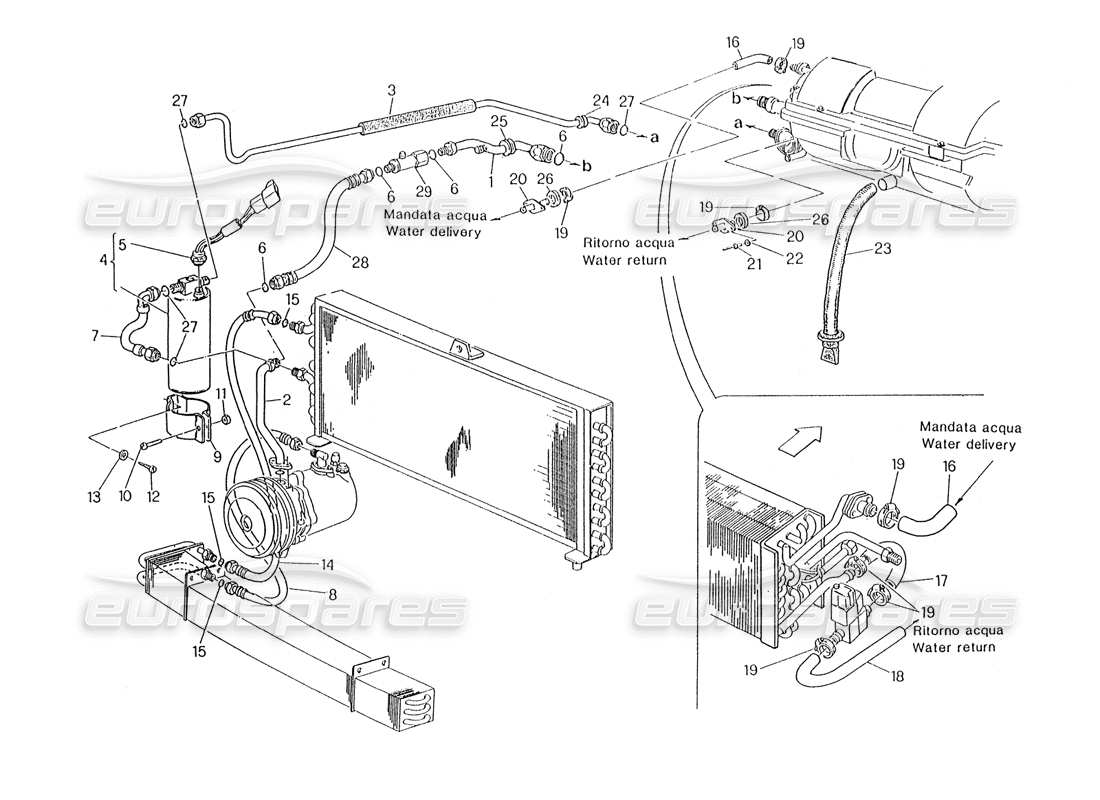 a part diagram from the maserati biturbo (1983-1995) parts catalogue