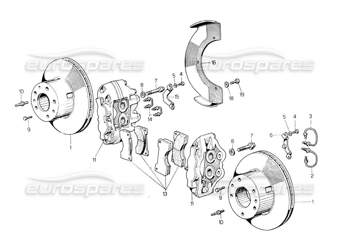 a part diagram from the lamborghini countach parts catalogue
