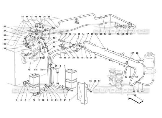 a part diagram from the ferrari f50 parts catalogue