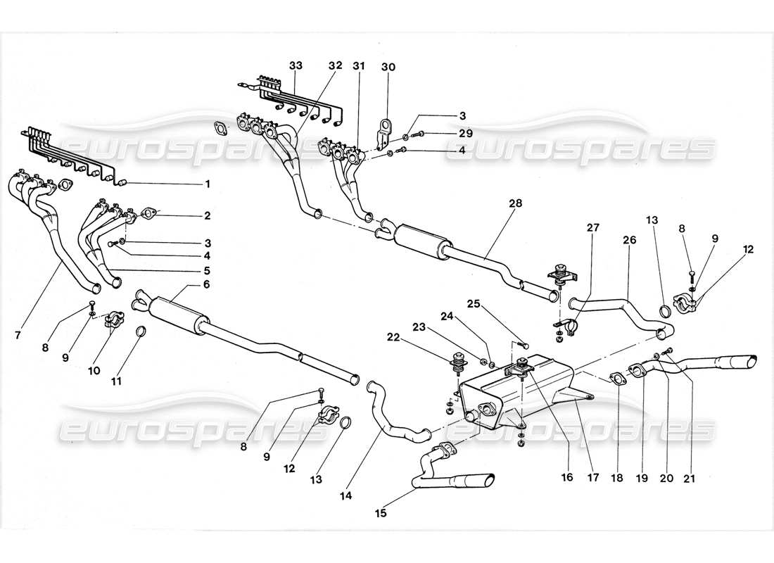 a part diagram from the lamborghini lm002 (1988) parts catalogue