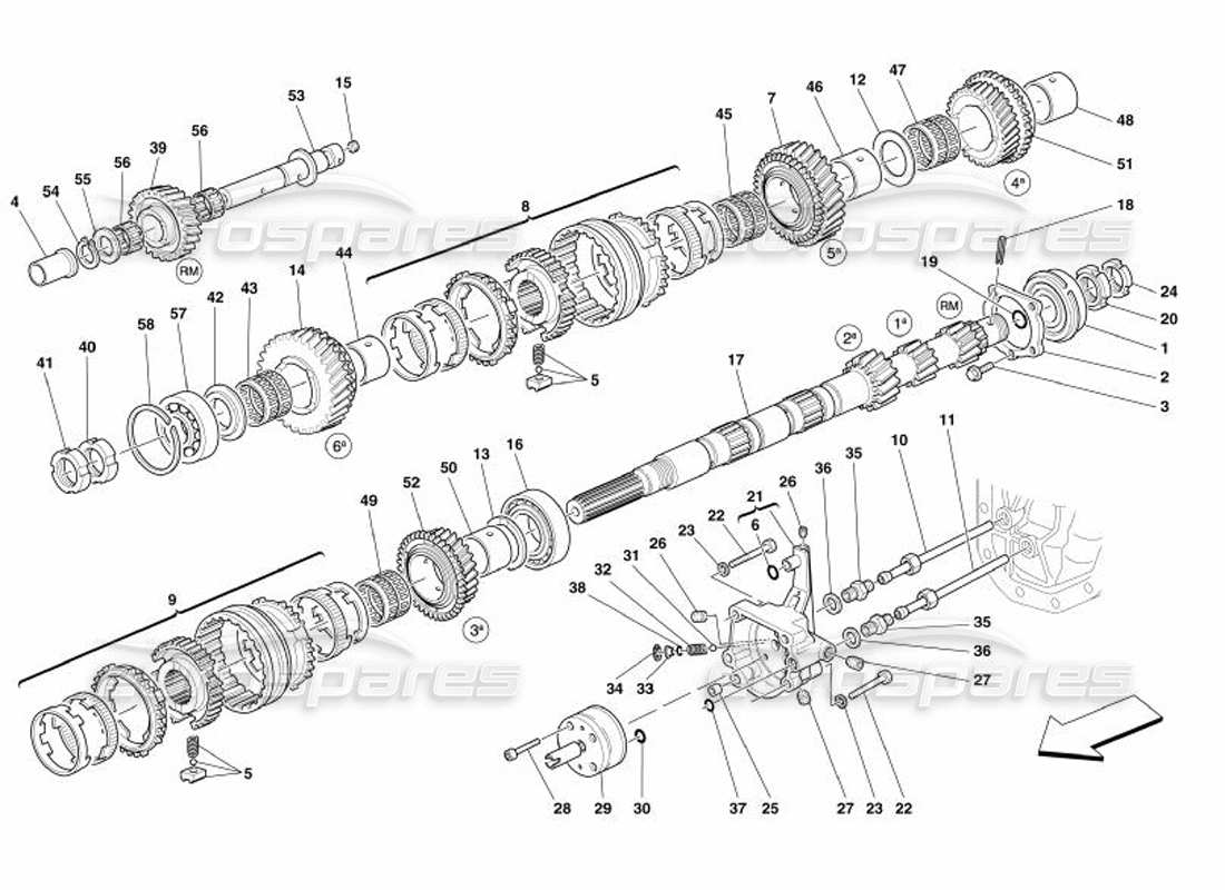 a part diagram from the ferrari 575 parts catalogue
