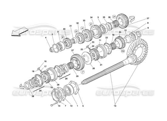 a part diagram from the ferrari 550 parts catalogue