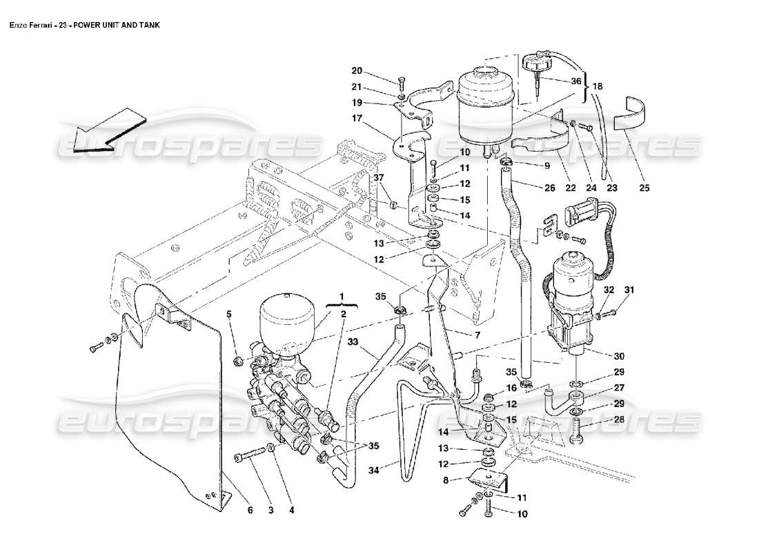 a part diagram from the ferrari enzo parts catalogue