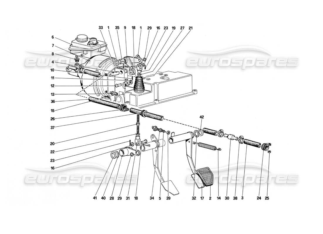a part diagram from the Ferrari Mondial 3.0 QV (1984) parts catalogue