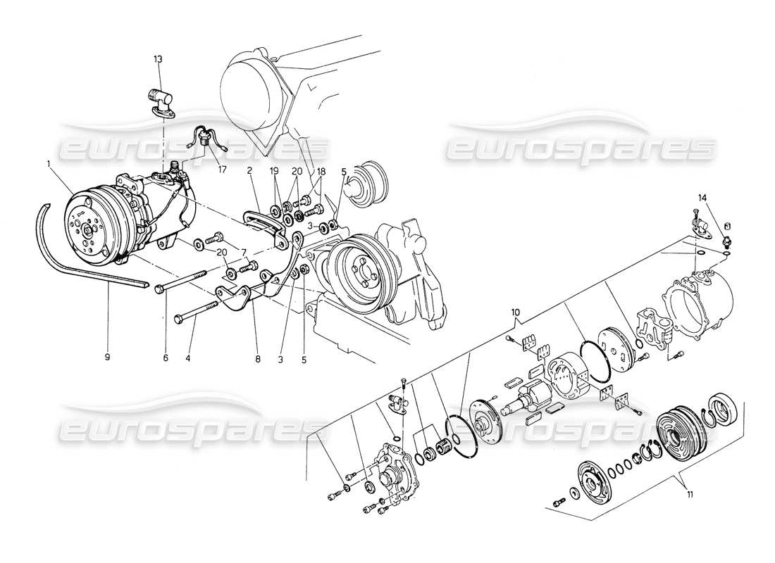 a part diagram from the maserati biturbo spider parts catalogue