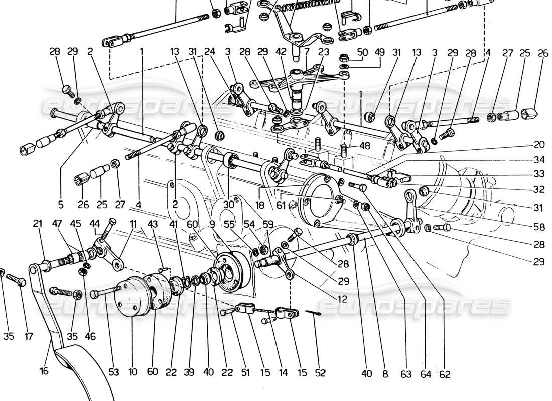 a part diagram from the ferrari 365 gt4 2+2 (1973) parts catalogue