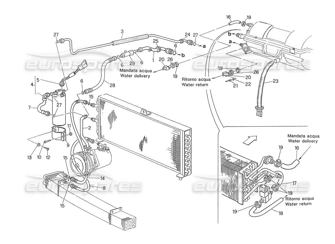 a part diagram from the maserati biturbo (1983-1995) parts catalogue