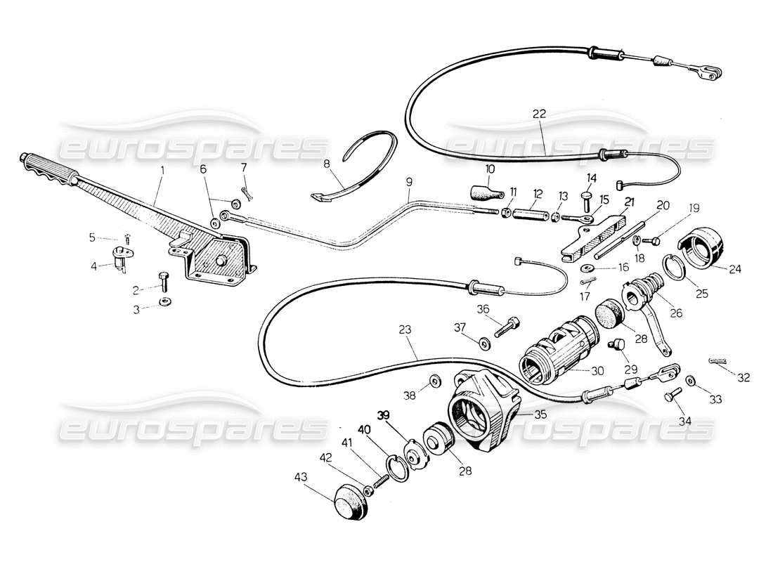 a part diagram from the lamborghini countach parts catalogue