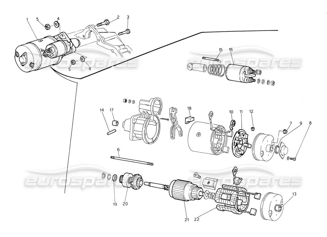 a part diagram from the maserati biturbo (1983-1995) parts catalogue