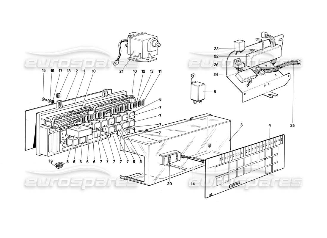 a part diagram from the ferrari mondial 3.0 qv (1984) parts catalogue