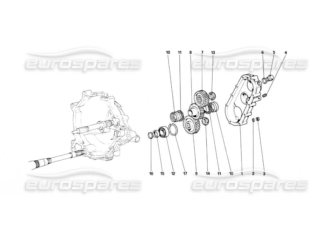 a part diagram from the ferrari mondial parts catalogue