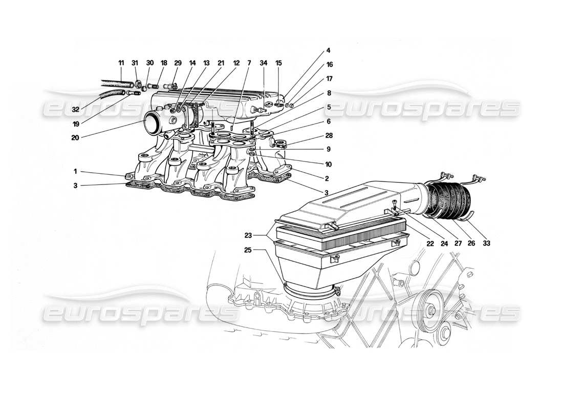 a part diagram from the ferrari mondial parts catalogue