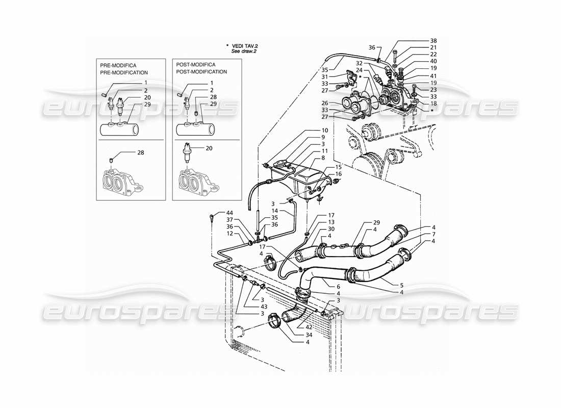 a part diagram from the maserati quattroporte (1996-2001) parts catalogue
