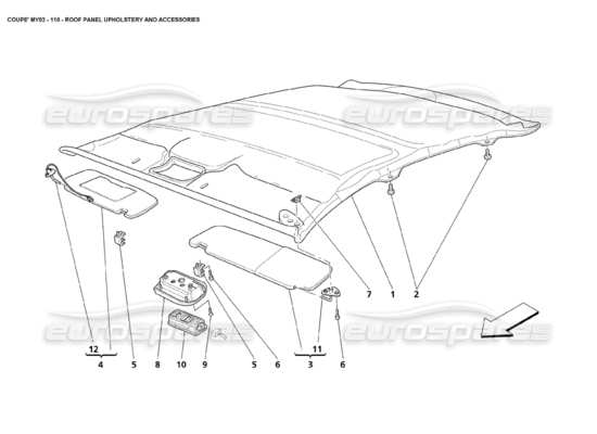 a part diagram from the maserati 4200 coupe (2003) parts catalogue